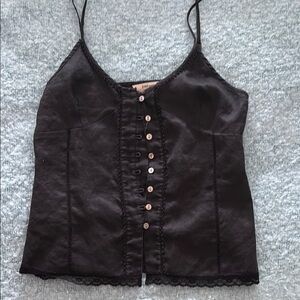 Zara Black Camisole with Button Detail